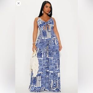 Kamiyah Abstract Printed Jumpsuit - Navy/combo